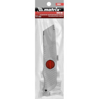Нож MATRIX 19 мм выдвижное трапециевидное лезвие, металлический корпус 78964
