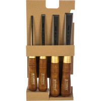 Набор из 4 плоских стамесок с ручкой NAREX WOOD LINE PLUS 6, 12, 20, 26 мм 863201