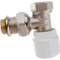 Ручной угловой вентиль быстрого монтажа ВН 1/2 никелированный с разъёмным соединением Uni-Fitt 156N2000