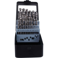 Набор сверл по металлу 1,0-13,0мм 25шт, белые, металлическая коробка, Кратон 1 05 01 015