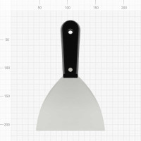 Полированный шпатель с пластиковой ручкой 125 мм Biber 35116 тов-048234