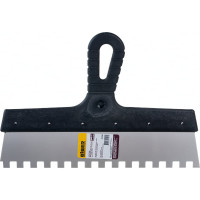 Фасадный зубчатый шпатель (300 мм, нержавеющая сталь, 10 мм) Biber 35238 тов-169789