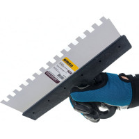 Фасадный зубчатый шпатель (300 мм, нержавеющая сталь, 10 мм) Biber 35238 тов-169789