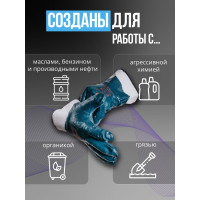 Перчатки (краги) маслобензостойкие (МБС) с нитриловым покрытием, разм.XL/10 Jeta Safety JN069-ХL