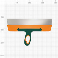 Фасадный шпатель (нержавеющая сталь, двухкомпонентная ручка, 350 мм) ВАРЯГ 35229 тов-153470