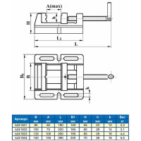 Станочные тиски для сверлильных станков 100м GRIFF Q19A b241502