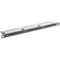 Панель NIKOMAX 19, 0.5U, 24 порта, Кат. 5е, черная NMC-RP24UD2-HU-BK