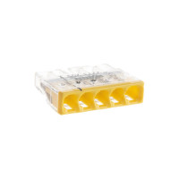 Соединительная клемма для быстрого монтажа WAGO 2273-205 5-ти проводная, 0,5-2,5 кв.мм, 450В, 24А, без пасты, 20шт 2536