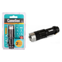 Фонарь Camelion LED5135 черный, LED XPE, ZOOM, 3 режима, 1XLR6 в комплекте, алюминий, блистер 12915