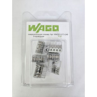 Соединительная клемма для быстрого монтажа WAGO 2273-248 8-ми проводная, 0,5-2,5 кв.мм, 450В, 24А, с пастой, 6шт 2589