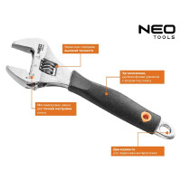 Разводной ключ, 150 мм, рабочий диапазон 0-23 мм NEO Tools 03-027