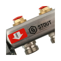 Коллектор из нержавеющей стали без расходомеров STOUT 2 выхода SMS 0922 000002