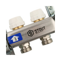 Коллектор из нержавеющей стали без расходомеров STOUT 2 выхода SMS 0922 000002