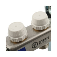 Коллектор из нержавеющей стали без расходомеров STOUT 2 выхода SMS 0922 000002