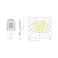 Уличный светодиодный светильник Wolta консольный STL-150W01