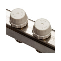 Коллектор из нержавеющей стали без расходомеров, с клапаном выпуска воздуха и сливом STOUT 2 выхода SMS-0932-000002