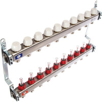 Коллектор из нержавеющей стали с расходомерами STOUT 10 выходов SMS 0917 000010