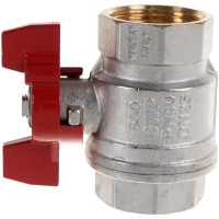 Шаровой кран RuB, 1" DN25 PN40, ВР-ВР, серия MILANO (S.90), бабочка S90F16