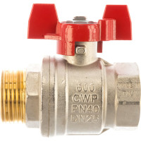Шаровой кран RuB, 1" DN25 PN40, ВР-НР, серия MILANO (S.90), бабочка S90F26