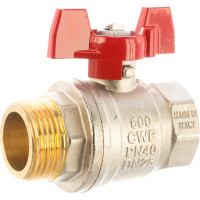 Шаровой кран RuB, 1" DN25 PN40, ВР-НР, серия MILANO (S.90), бабочка S90F26