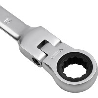 Комбинированный ключ трещоточный с шарниром 16мм AV Steel  AV-315216