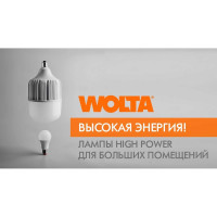 Светодиодная лампа Wolta LED 30 Вт, 6500К холодный белый свет, цоколь Е27, с переходником Е40 25WHP30E27/40