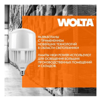 Светодиодная лампа Wolta LED 30 Вт, 6500К холодный белый свет, цоколь Е27, с переходником Е40 25WHP30E27/40