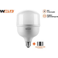 Светодиодная лампа Wolta LED 40 Вт, 6500К Холодный белый свет, цоколь Е27, с переходником Е40 25WHP40E27/40