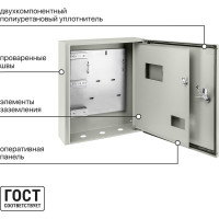 Учетно-распределительный щит ЩУ-3ф/1-1-6 IP66 2 двери 445х400х150 TDM ELECTRIC SQ0905-0097