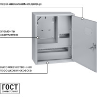 Навесной распределительный учетный щит ЩУРН-3/24 Народный 500х400х170 TDM ELECTRIC SQ0905-0803
