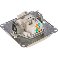Механизм компьютерной розетки Systeme Electric 2-м Glossa RJ45+RJ45 кат.5е бежевый SchE463578 GSL000285KK