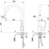 Смеситель для кухни Lemark Plus Strike LM1105C