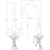 Смеситель для кухни Rossinka с подключением к фильтру с питьевой водой Z35-28