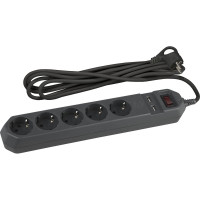 Сетевой фильтр ЭРА USF-5es-1.5m-USB-B черный Б0019036