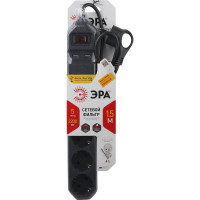 Сетевой фильтр ЭРА USF-5es-1.5m-USB-B черный Б0019036