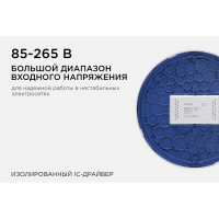Светодиодная панель Apeyron накладная круглая, 220В, 24Вт, алюминиевый корпус, изолированный драйвер, ДН 06-42