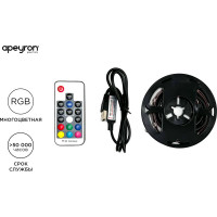 ТВ-подсветка Apeyron, комплект светодиодной ленты 5В, 14,4Вт/м RGB 10-70