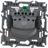 Розетка ЭРА 12-2103-05 2P+E Schuko со шторками с крышкой, 16A-250В, IP20, антрацит Б0014697