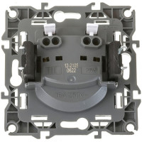 Розетка ЭРА 12-2105-03 2P, 16A-250В, IP20, алюминий Б0018256