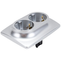 Розетка ЭРА 12-2106-03 2X2P+E Schuko, 16A-250В, IP20, алюминий Б0031230