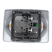 Розетка ЭРА 12-2106-03 2X2P+E Schuko, 16A-250В, IP20, алюминий Б0031230