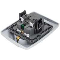Розетка ЭРА 12-2106-03 2X2P+E Schuko, 16A-250В, IP20, алюминий Б0031230