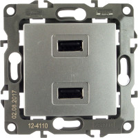Зарядное устройство USB ЭРА 12-4110-03 230В/5В-2100мА, IP20, алюминий Б0027493