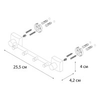 Планка FIXSEN KVADRO 4 крючка 61305-4