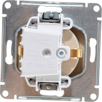 Механизм розетки Systeme Electric 1-м СП ATLAS DESIGN с заземлением, защитные шторки, 16А, шампань 1240328 ATN000545
