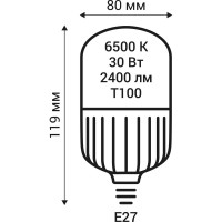 Светодиодная лампа REV T80, E27, 30W, 6500K, PowerMax, дневной свет 32417 1