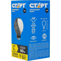 Светодиодная лампа в колбе лон СТАРТ LEDSphereE27 7W27