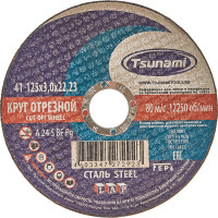 Круг отрезной по металлу (125х3,0х22 мм, A 24 S BF) Tsunami D16101253022000