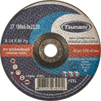 Круг зачистной по металлу (180х6х22 мм, A 24 R BF L) Tsunami D16112718062100