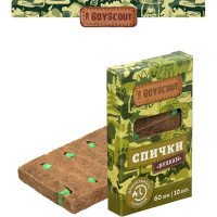 Спички Вулкан BOYSCOUT 60 мм, 10 шт длительного горения 61034